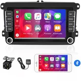 1G+32G Android 13 2 Din Autoradio für VW GOLF 5 PLUS 6 PASSAT B6 POLO mit Wireless Carplay Android Auto, CAMECHO 7 Zoll Touchscreen Bluetooth Autoradio GPS Navi WiFi FM HiFi SWC+ Rückfahrkamera