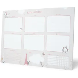 Grupo Erik Wochenplaner Block A4 Kalender Planer Disney Aristocats Tischkalender Block - Kalender Planer - Tischplaner A4 Tischkalender ohne Datum - Schreibtischunterlage Papier