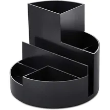 Maul Schreibtisch Organizer MAULrundbox Eco Ø14x12,5cm | Organizer aus 85% recyceltem Kunststoff mit 6 Fächern | Moderner Stiftehalter | Stifte Organizer für Büro und Schreibtisch | Schwarz