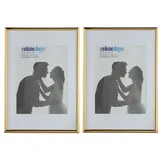 Relaxdays 4 x Bilderrahmen, A4, Gold