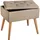 Tectake tectake® Sitzbank, gepolstert, in Leinenoptik, Holzbeine mit Filzgleitern, 51 x 37,5 x 45,5 cm