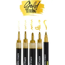 Online Schreibgeräte Acrylmarker Gold Lettering Set 5 St. gold