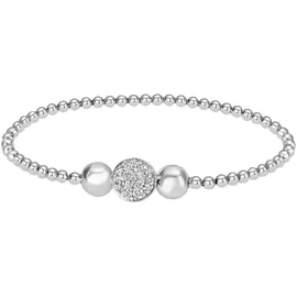 FIRETTI Armband "Schmuck Geschenk Silber 925 Armschmuck Armkette Kugelkette", silber (silberfarben, kristallweiß, kristallweiß), Armbänder, Damen, 18cm, Silber 925 (Sterlingsilber) Silikon, Silber 925 (Sterlingsilber), Silikon, Armband, mit Zirkonia (synth.)