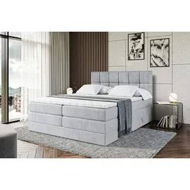 altdecor Boxspringbett RICAR KING - 160x200 - H3/H4 - Hellgrau