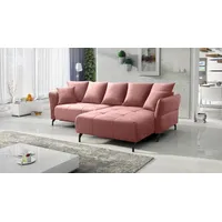 Fun Möbel Ecksofa Schlafsofa Sofa SADIE Stoff Element Altrosa Ottomane Rechts - Rosa