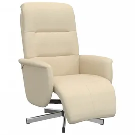 vidaXL Relaxsessel mit Fußhocker Polyester 55,5 x 105 x 87 cm Creme drehbar