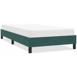 Bettgestell ohne Matratze Dunkelgrün 100x210 cm Samt