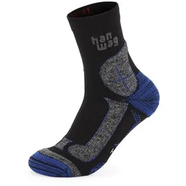Hanwag Hike-Merino Wandersocken Schwarz/Blau 39-41