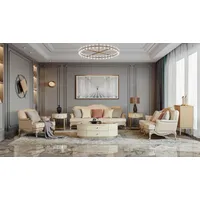 JV Möbel Garnitur 3 2 1 Sitzer Couchtisch 2x Beistelltisch Wohnlandschaft Sofa Couch 6tlg