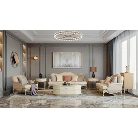JV Möbel Garnitur 3 2 1 Sitzer Couchtisch 2x Beistelltisch Wohnlandschaft Sofa Couch 6tlg