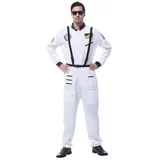 MUWO Raumfahrt Kostüm für Erwachsene MIESEPETER – Pilot Kampfjet und Astronaut – 100% Polyester, reguläre Passform, für Karneval und Volksfeste (Astronaut, 2XL/3XL)