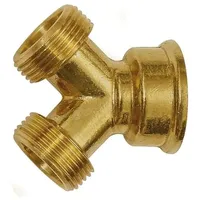 Riegler GEKA-Abzweigstück, Messing blank, 1x G 3/4 IG, 2x