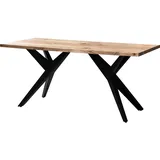 Wohnling Wohnling, Schreibtisch 180 x 90 x 76 cm Akazie Massivholz Bürotisch Computertisch Groß - Braun