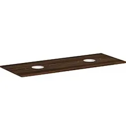 hansgrohe Xelu Q Konsole 54118630 1360 x 550 mm, 2 Ausschnitte, Aufsatzwaschtisch ohne Hahnloch, Nussbaum dunkel
