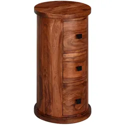 KADIMA DESIGN Rustikale Sheesham Massivholz Kommode mit 3 Schubladen, Stilvoll und strapazierfähig