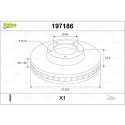 Bremsscheibe VALEO 197186
