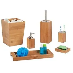 relaxdays Badaccessoires-Set braun