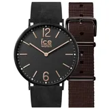 Ice Watch CHL.B.COT.36.N.15 Ice City Cottage Leder schwarzes Zifferblatt Anal...