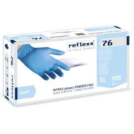 OEM Reflexx pulverfreie Nitrilhandschuhe, Gr. 3,5, XL, hellblau, 100