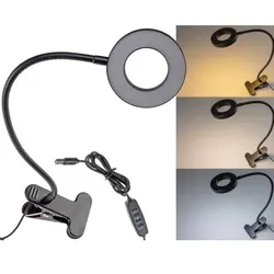 LED Klemmleuchte mit USB-Betrieb 55lm 40cm Schwanenhals dimmbar