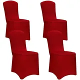 DETEX DETEX® 4er Set Stretch Hussen Rot ÖKO-TEX® Zertifiziert Weihnachten Überzüge