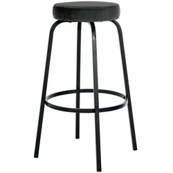 DELUKE® Barhocker KOELN - Dunkelgrau, Samt | Barhocker ohne Lehne Barstuhl Tresenhocker Tresenstuhl Kneipenhocker Kneipenstuhl