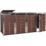 Mendler WPC Mülltonnenverkleidung K14 für 4 Tonnen 120 x 264 x 85 cm walnuss/holzoptik