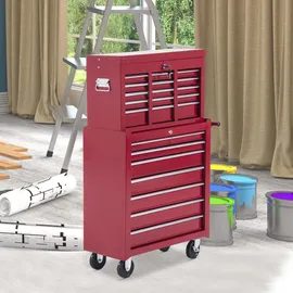 Homcom Werkstattwagen Metall 33x113x61,5 cm rot unbestückt
