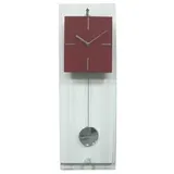 RELOJESDECO Wanduhr Pendeluhr 59 cm, Glas und Holz, schönes rotes Zifferblatt, Wanduhr mit Pendel, für Ihr Wohnzimmer, Wanduhr mit Pendel