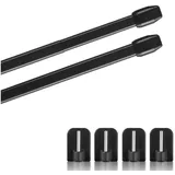 BestLivings Vitragestangen 2er Pack Schwarz, 40 - 60 cm + 4er Klebehaken - Schwarz