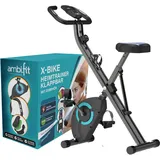 Heimtrainer Fahrrad mit Magnetbremse klappbar [16 Widerstandsstufen] Ergometer Heimtrainer Pulssensoren & LCD-Display | Crosstrainer für Zuhause | Hometrainer Fahrrad Fitnessbikes - Ambifit X-Bike