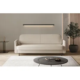 e-meubles Möblo Schlafsofa Beige, Holzwerkstoff, 3-Sitzer, 221x87x84 cm, Wohnzimmer - Couches, Schlafsofas