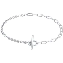 Elli T-Bar Verschluss Ketten-Mix Blogger 925 Silber Armbänder & Armreife   Damen 