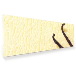 Primedeco Glasbild Wandbild Cremiges Vanilleeis mit Aufhängung, Süsses gelb 100 cm x 40 cm