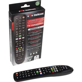 MELICONI Gumbody Personal 5 plus Telecomando TV IR Wireless Nero 806076 Panasonic ersetzt die Original-Fernbedienung, bereits vorprogrammiert, Antishock-Gummi-Körper, Web-Support.