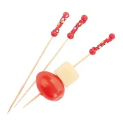 NATURESTAR Kordel Fingerfood Spieße, 12 cm 38924 , 1 Packung = 100 Stück, rot