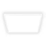 Briloner - LED Deckenlampe mit indirektem Licht, 3 cm flach, neutralweißes Licht, Lampe, Deckenleuchte, Wohnzimmerlampe, LED Panel, Küchenlampe, Deckenbeleuchtung, 56x56x3 cm, Weiß