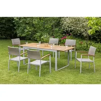 Merxx Silano Set 7-tlg. Ausziehtisch 200 x 90 cm silber