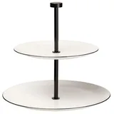 Asa Selection 2-stöckige Etagere Ligne Noire Porzellan Schwarz, Weiß Schwarz /