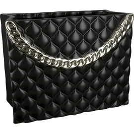 Gilde Vase Paris Keramik schwarz Handtaschenform Höhe 25,5 cm Dekoration Wohnaccessoire Geschenkidee Inneneinrichtung