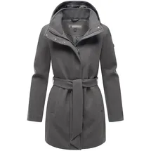 Marikoo Damen, Übergangsmantel (XS-3XL) - Eleganter Mantel mit Taillengürtel und Oversized Hood Kapuze
