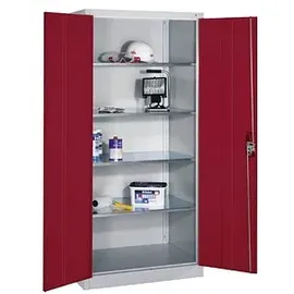 C+P 8922-052 Aktenschrank 93 x 60 x 195 cm grau / rot