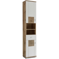 Hochschrank Spalt Holzoptik Braun Wildeiche