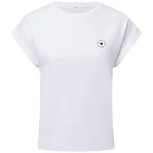 Opus Damen Kurzarmshirt | SPARIS T-Shirt Regular aus nachhaltigem Organic Cotton White, 44