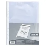Exacompta 5111E 100er Pack Klarsichthüllen 40μ Economy, Für DIN A4 genarbt oben offen optimal für Ordner Ringbücher und Hefter Prospekthüllen