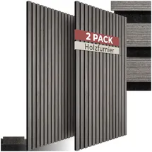 Tectake tectake® Akustikpaneele, Holzoptik in Eiche hellgrau, MDF und Echtholzfurnier, Größe flexibel anpassbar