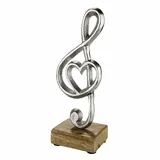 Gilde Notenschlüssel mit Herz auf Mongoholzständer aus Alu