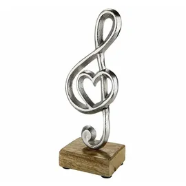 Gilde Notenschlüssel mit Herz auf Mongoholzständer aus Alu