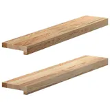 vidaXL Fensterbänke 2 Stk. Unbehandelt 80x15x2 cm Massivholz Eiche