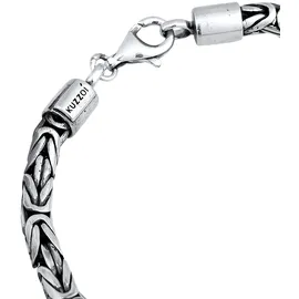 KUZZOI Twisted Armband Schwarz 925 Sterling Silber 23 cm